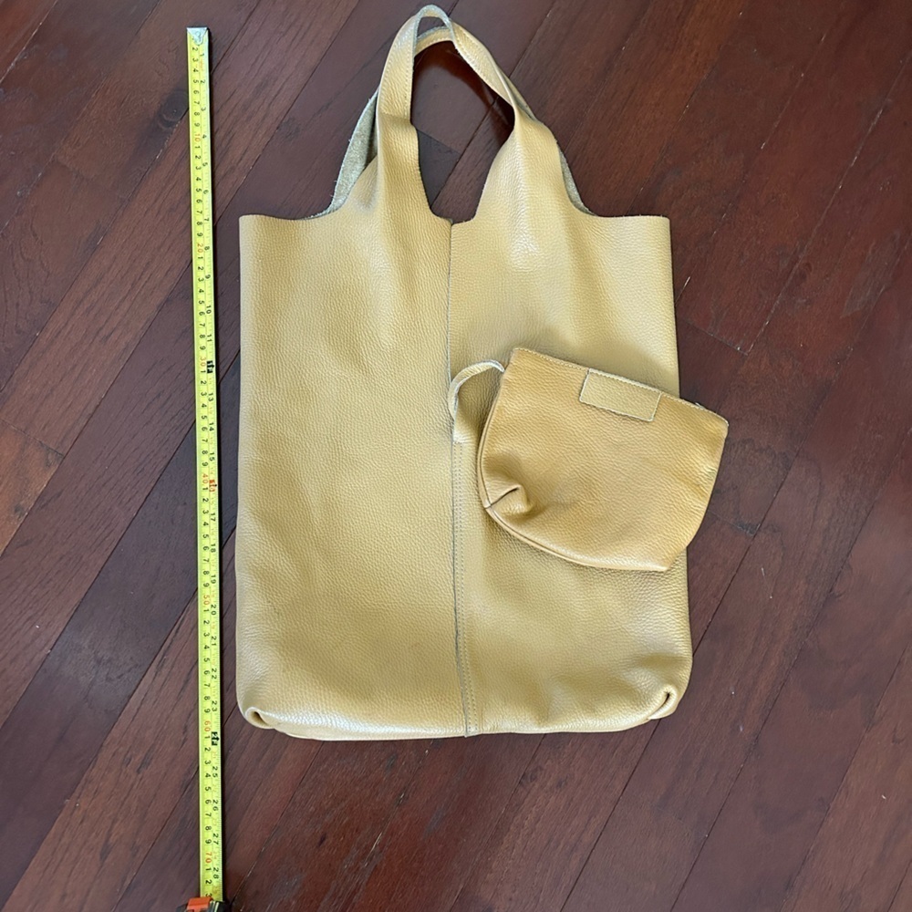 Brown Handmade Soft Leather Tote Bag with a baby bag - Picture 6 of 16